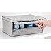 mDesign Fabric Home Storage Box Bin - Clear Window, Hinged Lid - Holder for Men's and Women's Dress Shoes, Boots, Pumps, Sandals, Flats - Modern Closet Organizer Solution - Large - Gray