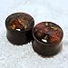 Pair - Masquerade Glass Essential Oil Ear Plugs Organic Handmade Ceramic double-flared body jewelry