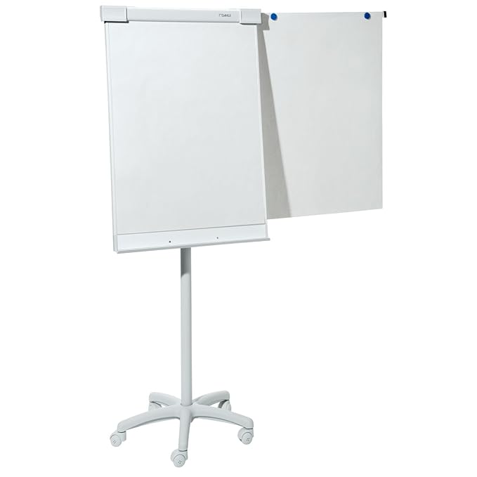 Dahle 95037 Flip-Chart-Block (Offset, 70 g/qm, kariert, 20 Blatt gerollt, 68 x 95 cm) 5er Packung weiß