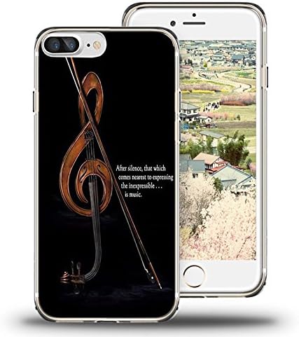 iPhone 7 Plus Case, Apple 7 Plus Case Viwell TPU Soft Case Rubber Silicone Retro violin