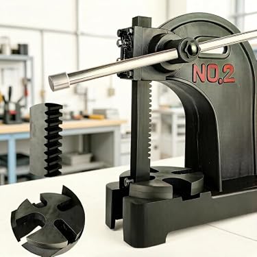 USA-Made 10-3/8" Steel Arbor Press Anvil Wheel – Slotted Support Plate For 6–12 Ton Shops
