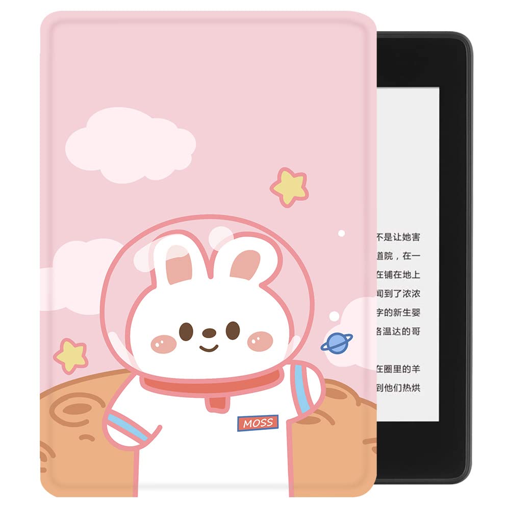 Youngme Case for All-New Kindle (2022 Release) with Hand Strap - Leather Cover Auto Sleep/Wake for 6" Kindle (11th Generation) - 2022 Release (Rabbit)