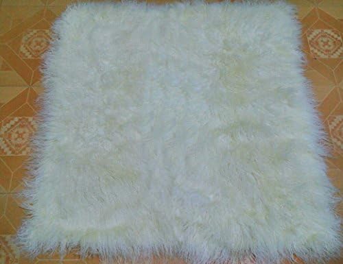 Natural White Real Mongolian Lamb Rug Bed Fur Blanket Decorative Blankets Floor Rugs and Carpets For Living Room (200x300cm)