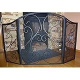 Kaminschutz aus Gusseisen mit feinem Funkenschutzgitter als