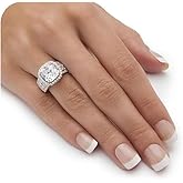 RKKOJJO 925 Sterling Silver Cubic Zirconia Ring 4Ct Diamond Ring Engagement Ring Wedding Band Rings for Women