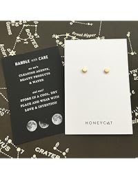 HONEYCAT Tiny Circle Stud Earrings in Gold, Rose Gold, or Silver   Minimalist, Delicate Jewelry