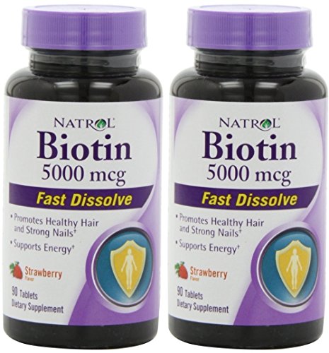 Natrol General Health Biotin 5,000 mcg Fast Dissolve, Strawberry Flavored 90 tablets (a),pack of 2 Natrol General Health Biotin 5,000 mcg Fast Dissolve, Strawberry Flavored 90 tablets (a),pack of 2