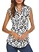 Halife Womens Summer Sleeveless V Neck Dressy Shirts Pleats Flowy Tunic Tank White S