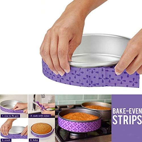 SHSH Baking Accessories, 2 Size Bake Even Cake Strips High Temperature Resistant Cake Make Tools Nice Cake Pan Strips Bake Even Strip Belt Bake Even Moist Level Cake Baking Tool (2PC)