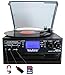 Boytone BT-22B, Bluetooth Record Player Turntable, AM/FM Radio, Cassette, CD Player, 2 Built in Speaker, Ability to Convert Vinyl, Radio, Cassette, CD to MP3 Without a Computer, SD Slot, USB, AUXthumb 2