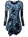 DJT Women's Ruffle Short Sleeve Lace V Neck Chiffon Tops T-Shirt Blouses Blue. XL