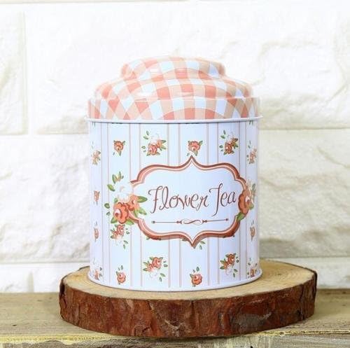 1PCS Perfect Decorative Jar with Lid Retro Kitchen Coffee Tea Sugar Container Jar Tin Metal Red Green Pink Blue Style Polka Dots, Multifunction Gift Home Decor, Canned Height 11cm, Width 9cm (A1)