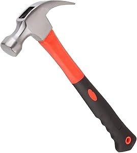 Abuff 16 OZ Claw Hammer, Solid Steel Straight Claw Hammers with Mirror Polished Bright Hammers Head & Long Non-slip Handle for Household Maintenance Tools