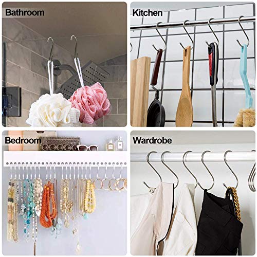 BSTHP S-förmige Haken, 12 PCS Edelstahl Hängende Haken für Familienküchenutensilien, Badezimmer, Schlafzimmer, Pfannen… – Bild 7