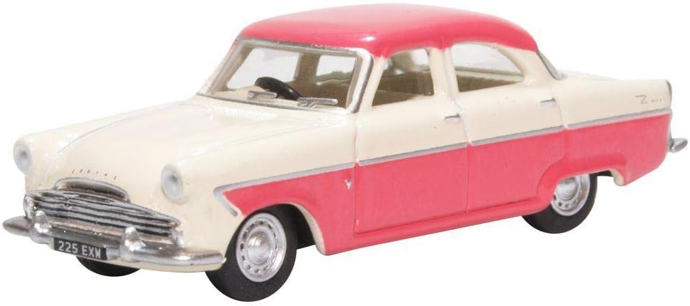Oxford Diecast Ford Zodiac Mkii Ermine White And Pink, White,pink
