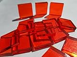FortySevenGems 100 Pieces Stained Glass Mosaic Tiles 1/2-Inch Orange Cathedral Glass