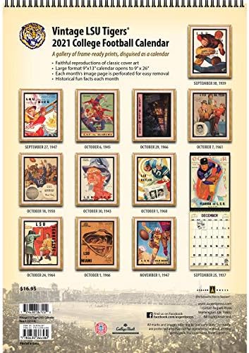 lsu 2021 2022 calendar Amazon Com 2021 Vintage Lsu Tigers Football Calendar Office Products lsu 2021 2022 calendar