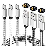 USB Type C Cable,3Pack Extra Long Google Pixel 3 Charger Cable,10Ft 6Ft 3Ft Samsung S9 Cable,Durable Braided Charging Cord for Samsung Galaxy S8 Note 9 8,Pixel 2XL,Moto G6,LG G5 G6