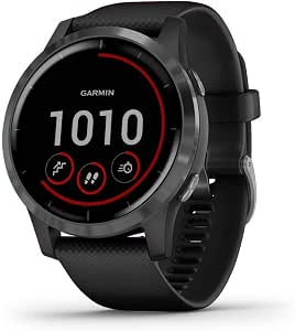 Garmin vivoactive 4 GPS Smart Watch in Slate Stainless Steel Bezel with  Black Case and Silicone Band (Renewed) : Electronics