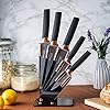Kitchen Knife Block Set Copper 5 Piece Set with Knives Clear Acrylic Block Stainless Steel Blades - by Nuovva