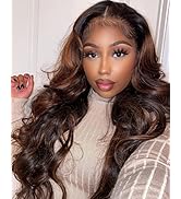 Everiy Harelys Synthetic Lace Front Wig for Black Women 180% Density Glueless Highlight Long Brow...