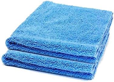 2 x Microfibre Car Drying Cloth Rimless Set Car Cleaner and Polish Dryers Scar – 40 x 40 cm Blue with two different sides without edge Microfiber Cleans Gently cleans without leaving marks Drying Surface Protection Treatment Dry Household Furniture Microfibre Micro Fibre Cleaning Cloth Towel Drying Towel (Blue)