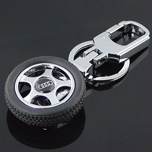 Artistic India - Audi car key chain - Spinning Tyre Rotary Wheel Locking Metal Key chain / Keyring / Key Ring AUDI Cars