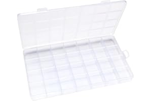 Eppingwin 28 Grids Bead Organizer, Craft Organizers and Storage, Acrylic Organizers, Plastic Bead Organizer Box for Crafts Organizing Storing