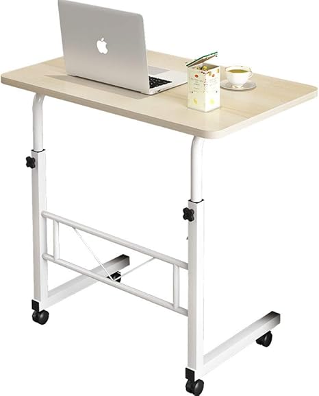 Amazon Co Jp オフィスデスク 高さ調節パソコンデスクホイール付き軽量オフィスデスク組立簡単省スペース設計コンパクトパソコン机 Pc机 ホーム キッチン
