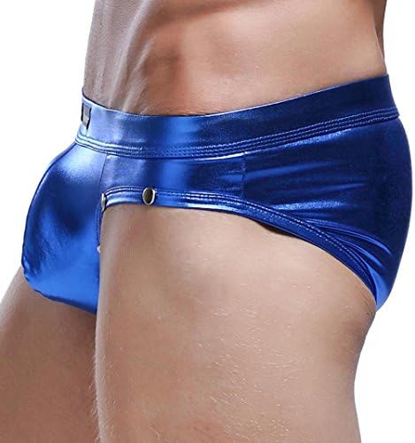 OutTop Mens Sexy Underwear, Patent Leather Gay Boxers Briefs for Sex