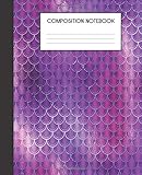Paperback Composition Notebook: Faux Iridescent Mermaid Scales Glam College Ruled Notebook Lined School Journal Book