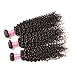 Longqi Beauty Unprocessed Brazilian Curly Virgin Human Hair Weave 3 Bundles with 1 piece Free Part Lace Top Closure 100% Human Hair