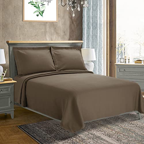 Superior Cotton Bedspread, Taupe, Queen