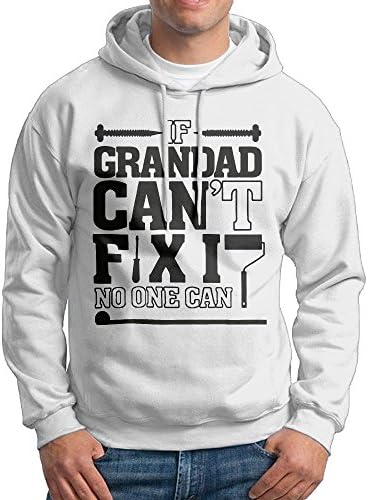 If Grandad Canâ€t Fix It No One Can Fathers Grandad Gift Hoodie Sweatshirts Mens Fleece Sweater Size L