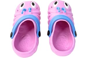 MODA BY ATHENA Clogs for Kids & Toddlers | Cute Caterpillar Clogs | Outdoor Poolside Summer Slippers | Fun Colors, Sizes 4-11 Kids