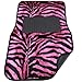 OxGord 4 Piece Zebra Print Carpet-Floor-Mats Set for Car - Rubber-Lined All-Weather Heavy-Duty Protection for All Vehicles, Hot Pink/Black