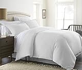Splendid Collection 1800 Series 100% Egyptian Quality Brushed Microfiber 3 Piece Duvet Cover Set with Button Closure, Solid Full/Queen White - BUY ONLY FROM 