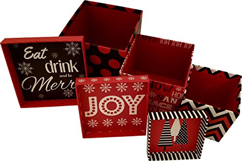 Christmas boxes, 16 count nested, assorted large set with many sizes and prints, fits in one box