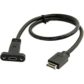 cablecc USB 3.1 Front Panel Header to USB-C Type-C Female Extension Cable 40cm with Panel Mount Screw