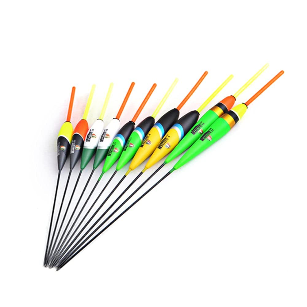 10 Pieces Fishing Float, Barguzinsky Fir Fishing Carp Float Bobbers Drift Fishing Float Buoyant Float with 4 Floats Rest