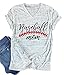 Baseball Mom T-Shirt Women Letter Print Funny Baseball Graphic Tees Tops Short Sleeve Casual Tee White