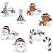 925 Sterling Silver Hypoallergenic Set of 4 Pairs Christmas Set Stud Earrings for Girls and Womens (Nickel Free) 20509
