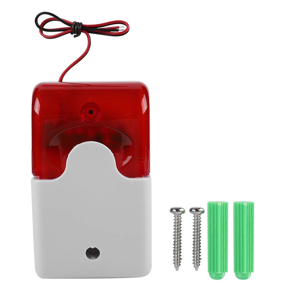 Wired Flashing Light Strobe Siren DC 12V Sound Alarm Red Light Sound Siren Home Security Alarm System