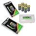 8 Batteries Pack of EdisonBright type 16340 EBR70 rechargeable CR123A RCR123A 3.7v protected li-ion batteries with EdisonBright battery carry case
