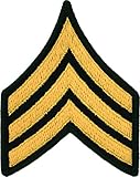 Sergeant E-5 Army Chevrons - Gold on Green