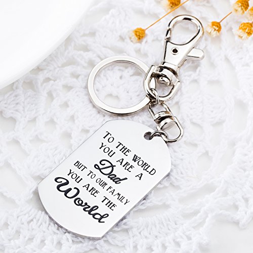 Fathers Day Gifts Mens Keychain Novelty Birthday Gift for Daddy Papa Stainless Steel