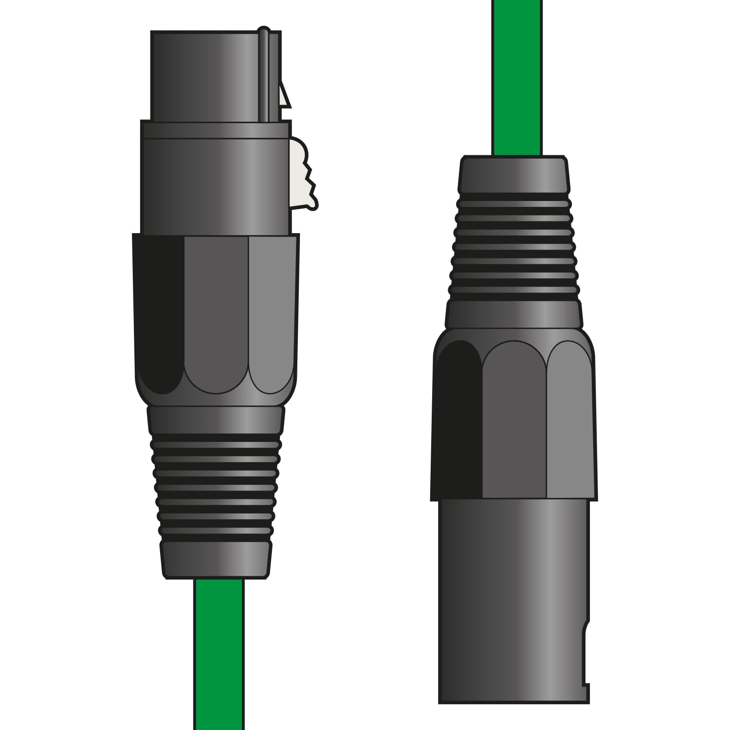Citronic XLR Male - XLR Female Microphone Cable Green - 1.5M — image 1