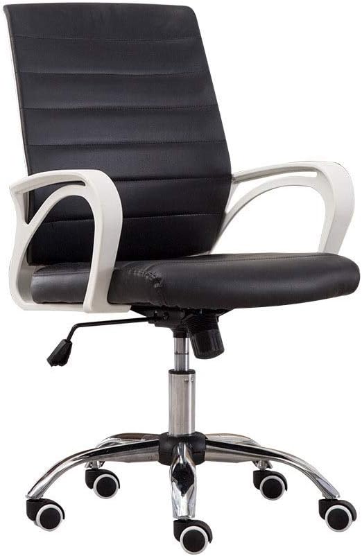 JKAD Office Chair Mesh Transparent Seat Fabric Black Ergonomic Swivel Chair with Lumbar Support (Color : Black)
