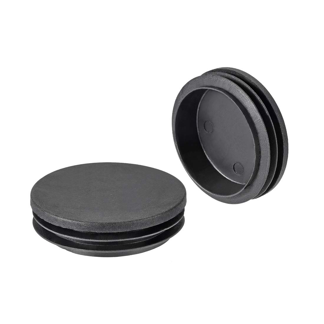 sourcing map 12Pcs 63mm Dia Plastic Tubing Plug Round Post End Caps for Handrail Stair Newel Guardrail Tube Black