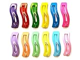 30 Pcs Swirl Rectangular Hair Clip For Toddler Girl Size 40 Mm (Mix Bright and Pastel) 13 Colors